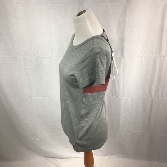 NWT Satva XS Razorback tee gray rust mesh work out shirt short sleeved  cotton - Picture 1 of 6